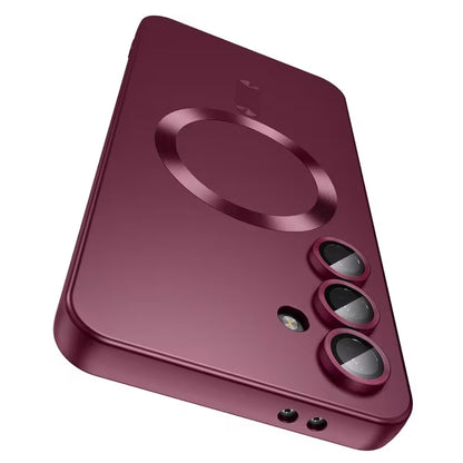 Samsung Galaxy A57 Hoesje - Wijn Rood - Matte Siliconen MagSafe Back Cover