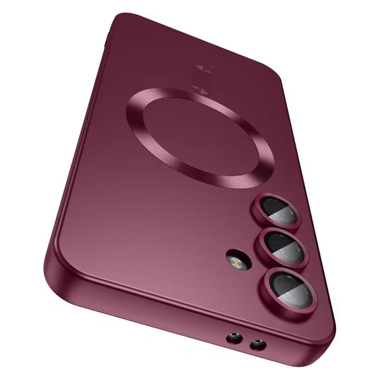 Samsung Galaxy A57 Hoesje - Wijn Rood - Matte Siliconen MagSafe Back Cover