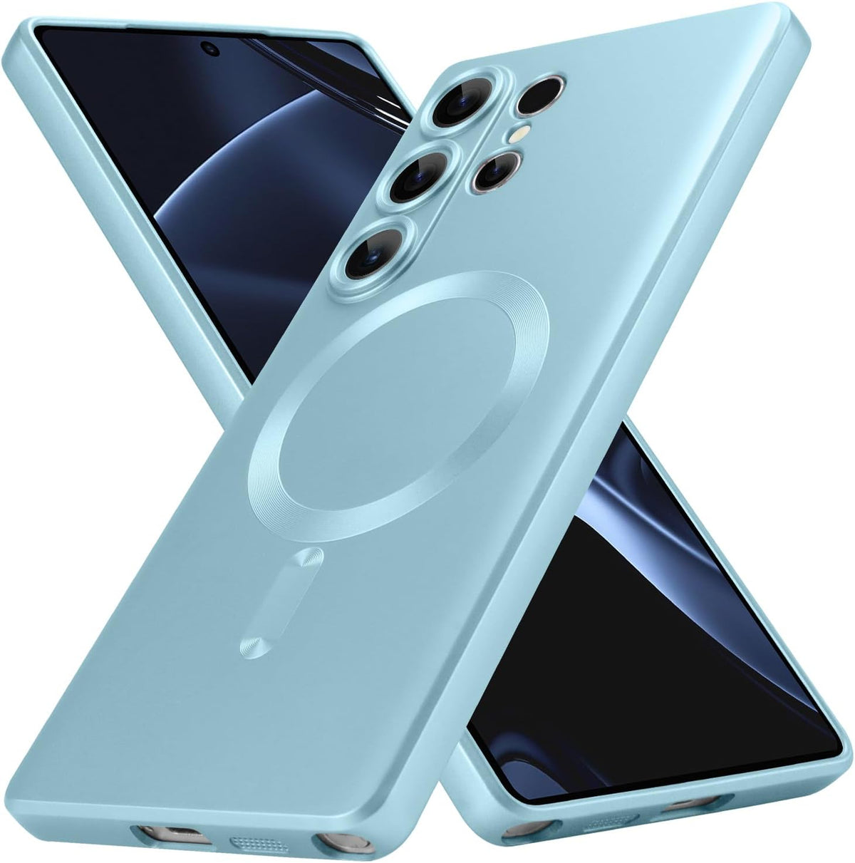 Samsung Galaxy S25 Ultra Hoesje - Blauw - Matte Siliconen MagSafe Back Cover