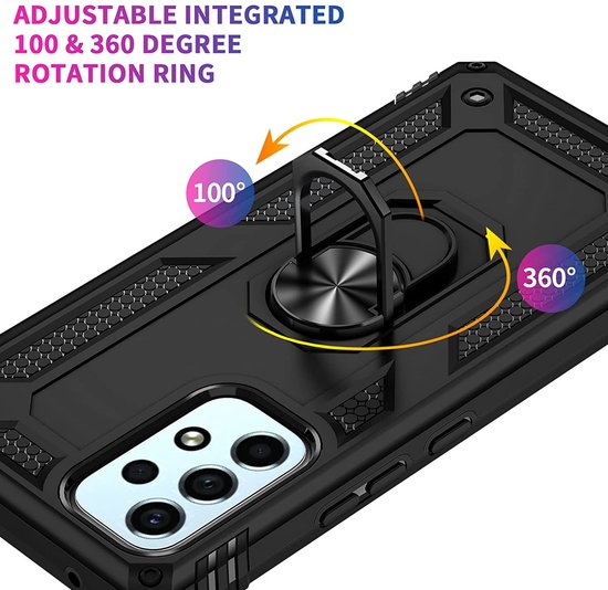 Samsung Galaxy A23 Hoesje - Zwart - Armor Kickstand Back Cover