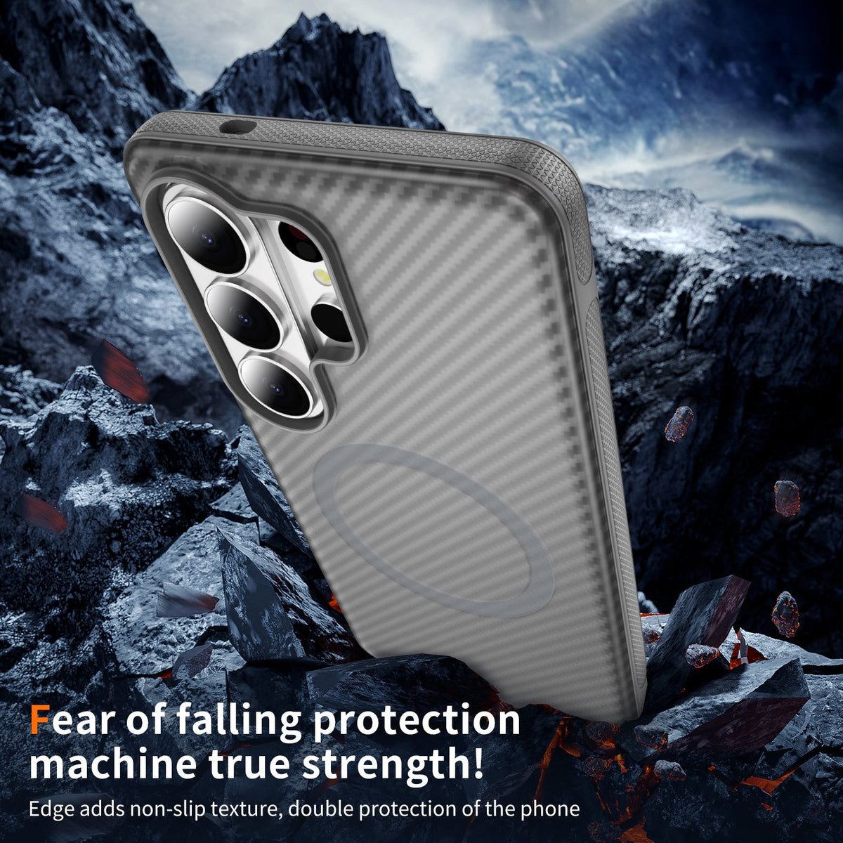 Samsung Galaxy S26 Ultra Hoesje - Grijs - Carbon MagSafe Back Cover