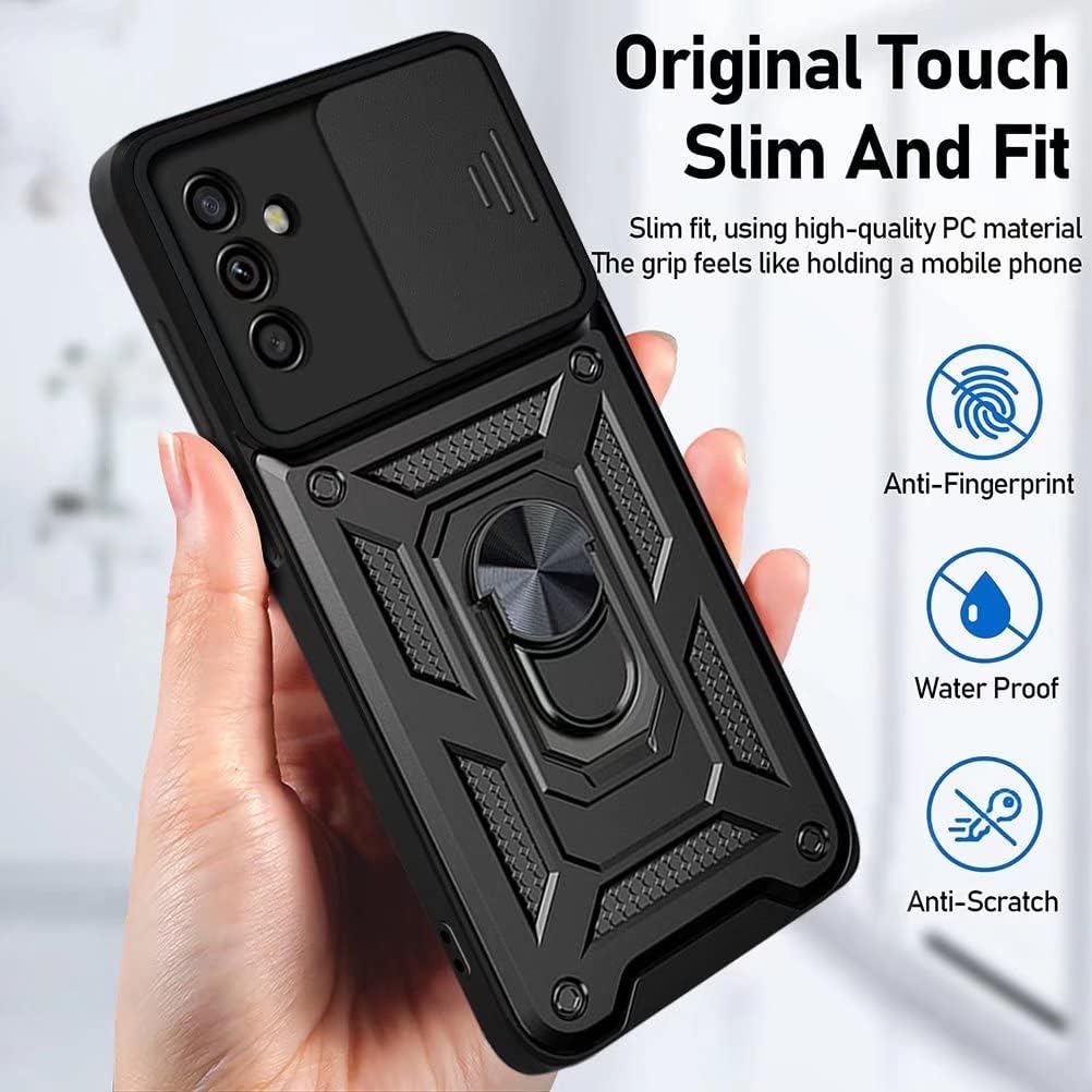 Samsung Galaxy A05s Hoesje - Zwart - Armor Kickstand Camera Back Cover