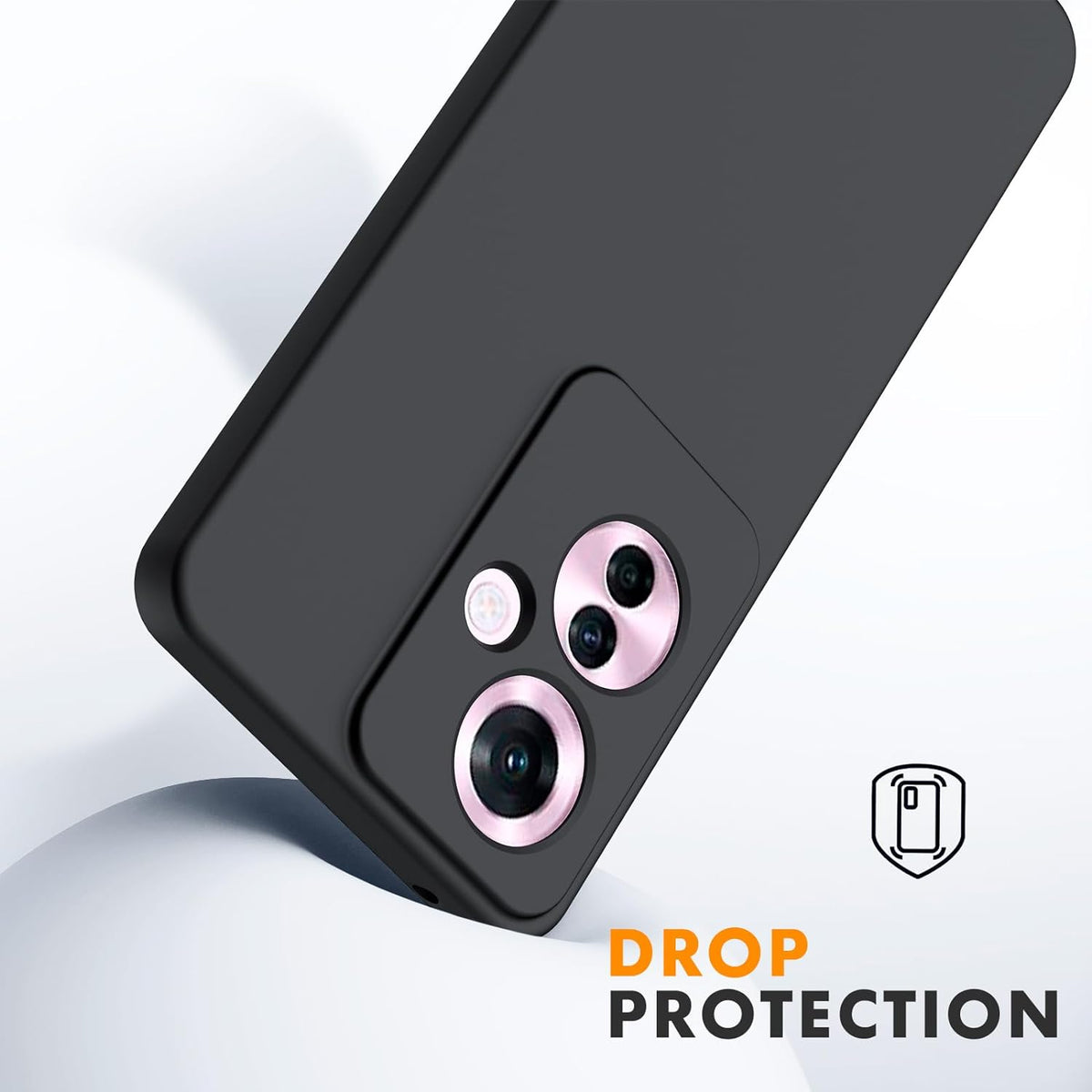 Oppo Reno 11F Case - Black - Liquid Silicone Back Cover