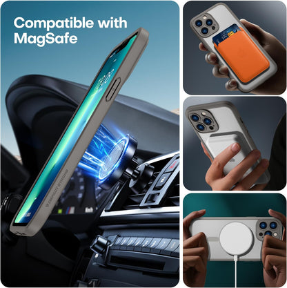Apple iPhone 12 Pro Hoesje - Grijs - Matte Armor MagSafe Back Cover