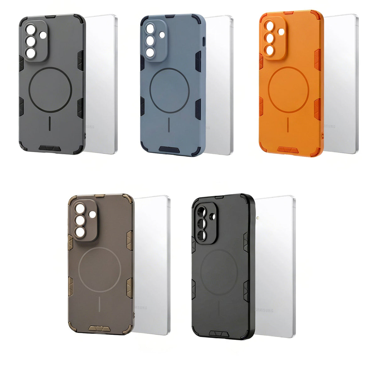 Samsung Galaxy A57 Hoesje - Matte Bruin - Frosted Matte Hardcase MagSafe Back Cover