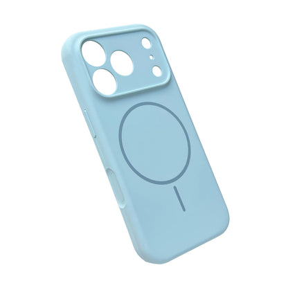 Apple iPhone 18 Pro Hülle - Hellblau - Weiches Liquid Silikon MagSafe Backcover