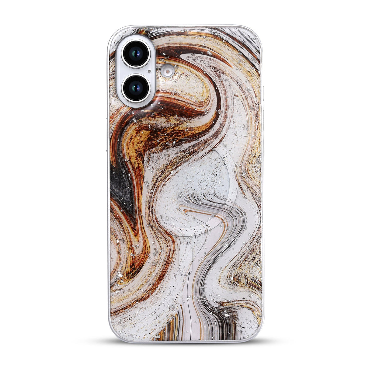 iPhone 16 Plus Hoesje - Wit - Marmer MagSafe Back Cover