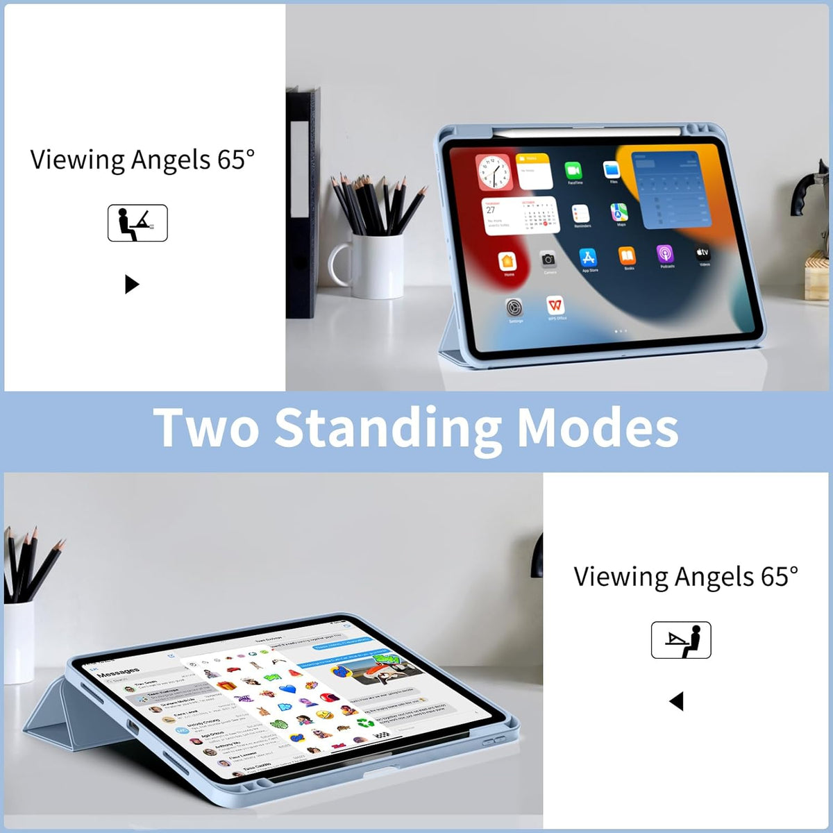 Apple iPad Pro 11 (2024) Tablethoes - Licht Blauw - Smart Cover
