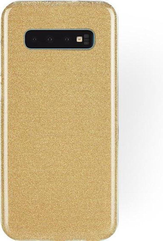 Samsung Galaxy S10 Hoesje - Goud - Glitter Back Cover