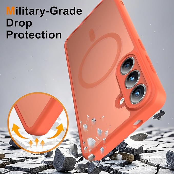 Samsung Galaxy A57 Hoesje - Oranje - Matte Armor MagSafe Back Cover