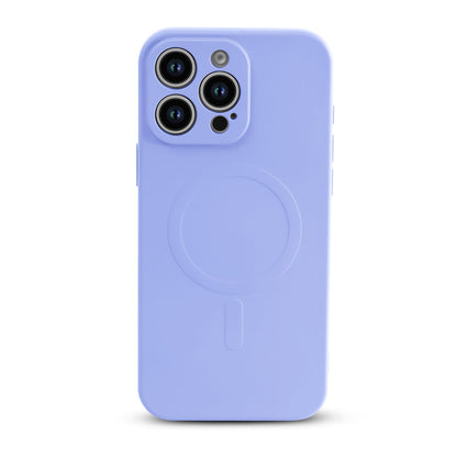 Apple iPhone 16 Pro Hoesje - Paars - Liquid Siliconen MagSafe Back Cover met Magneetring