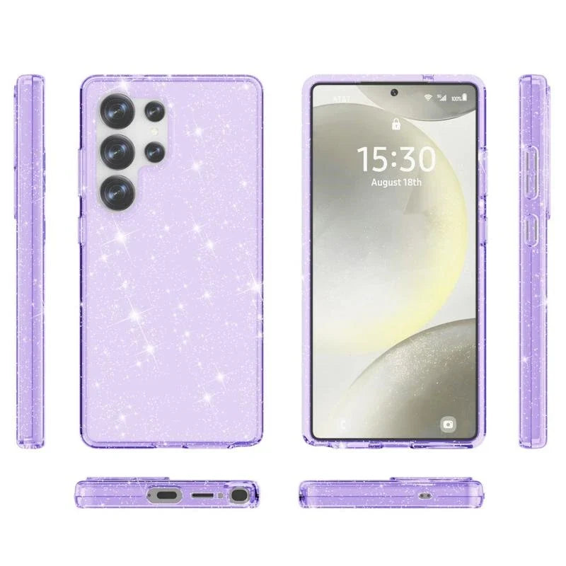 Samsung Galaxy S25 Ultra Hoesje - Paars - Glitter Back Cover