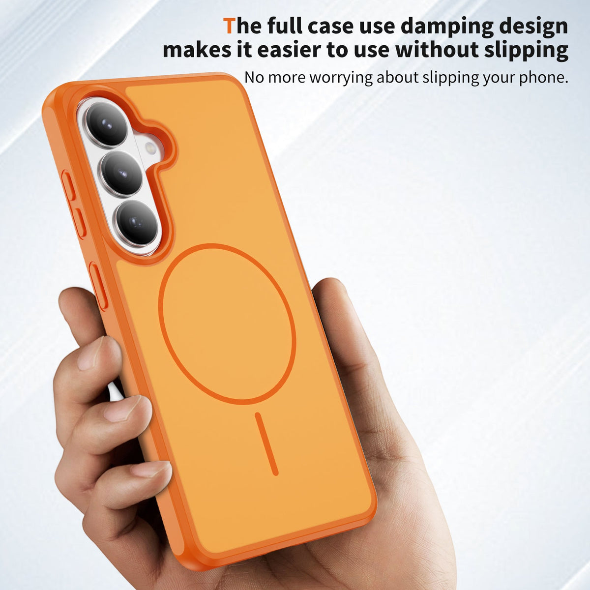 Samsung Galaxy A57 Hoesje - Oranje - Minimalistische Matte Siliconen MagSafe Back Cover