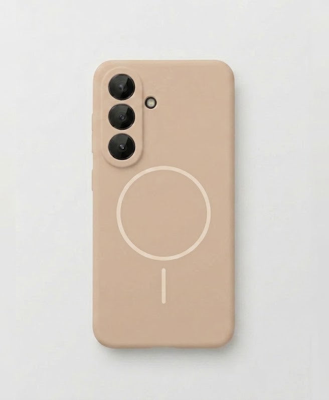 Samsung Galaxy S26 Plus Hoesje - Beige - Zachte Liquid Siliconen MagSafe Back Cover