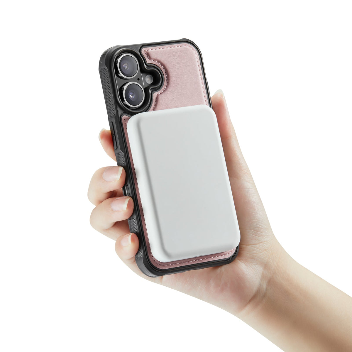 Apple iPhone 16 Hülle - Pale Pink - Kunstleder-MagSafe-Backcover