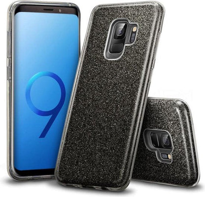 Samsung Galaxy S9+ Hoesje - Zwart - Glitter Back Cover