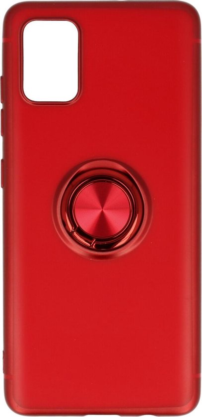 Samsung Galaxy S20 Plus Hoesje - Rood - Siliconen Ring Kickstand Back Cover