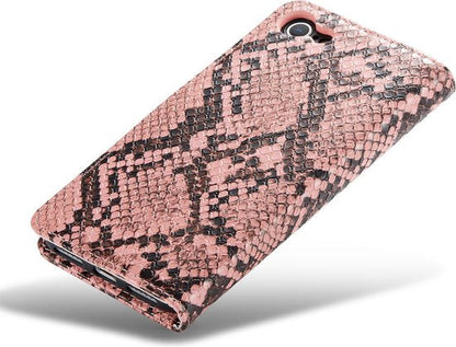 Apple iPhone SE (2020) Hoesje - Roze - Slangen Bookcase