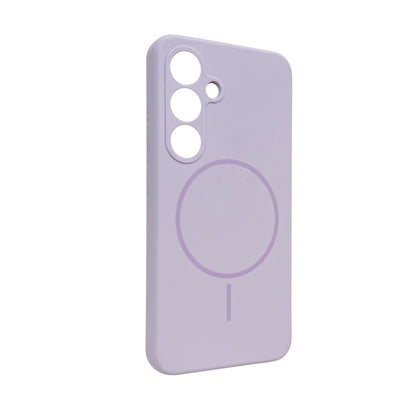 Samsung Galaxy S25 Hoesje - Paars - Extra Sterke Liquid Siliconen MagSafe Back Cover met Magneetring