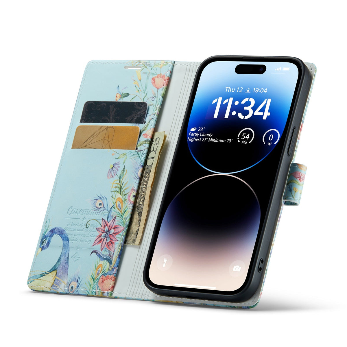 iPhone 14 Pro Hoesje - Pauw Print - Bookcase met Print