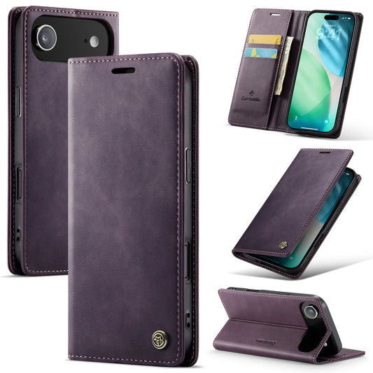 Apple iPhone Air Hülle - Dark Purple - Schlanke Luxus-Klapphülle mit Kartenfach