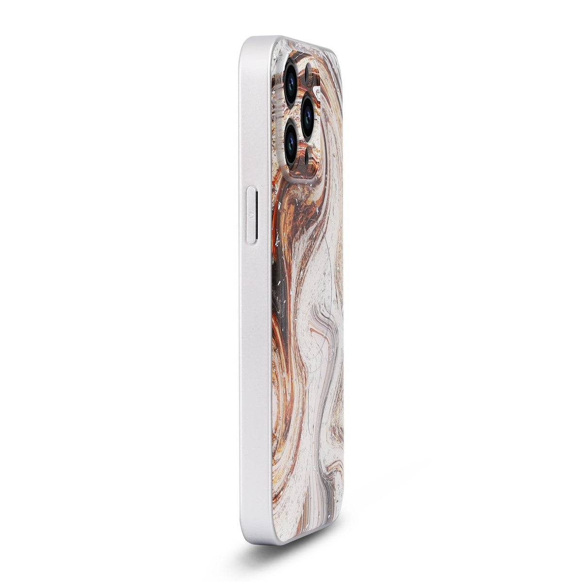 Apple iPhone 12 Pro Hoesje - Bruin - Marmer Glitter MagSafe Back Cover