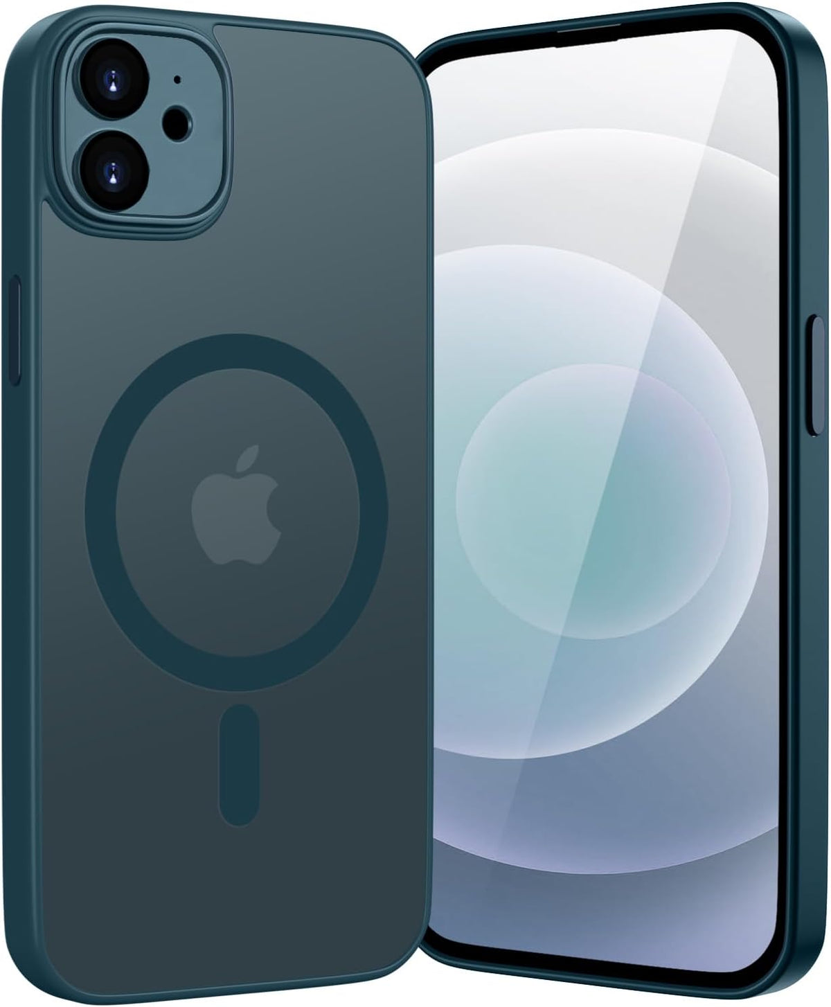 iPhone 12 Hoesje - Blauw - Matte Armor MagSafe Back Cover