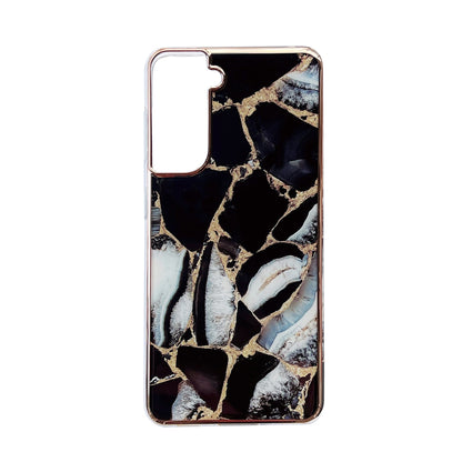 Samsung Galaxy S24 Plus Hoesje - Zwart - Siliconen Marmer Back Cover