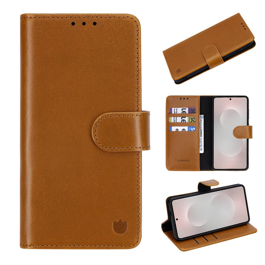 Samsung Galaxy S26 Hülle - Sienna Brown - Echtleder-2-in-1-MagSafe-Klapphülle mit Kartenfach