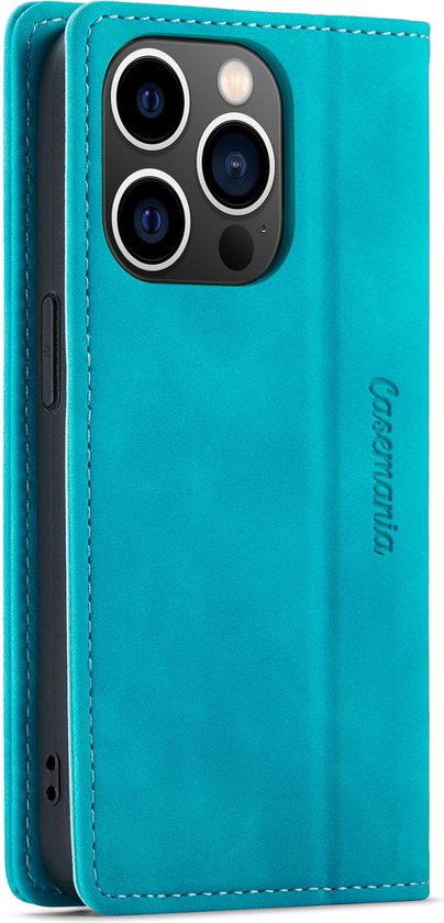 Apple iPhone 14 Pro Hülle - Azure Blue - Schlanke Klapphülle mit Kartenfach