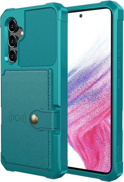 Samsung Galaxy A14 Hoesje - Turquoise - Back Cover met RFID Kaarthouder