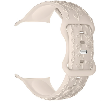 Apple Watch Bandje 38/40/41/42 mm - Hoco 3D Bloemen Siliconen - Starlight