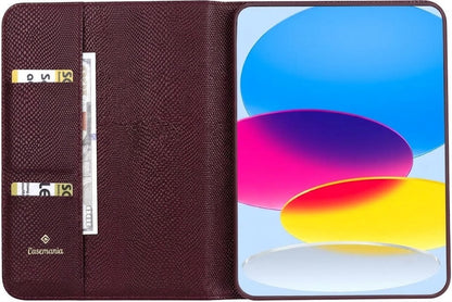 Apple iPad 2022 (10th Gen) Tablethoes - Bordeaux - Kunstleer met Slangenstructuur Tablethoes Back Cover