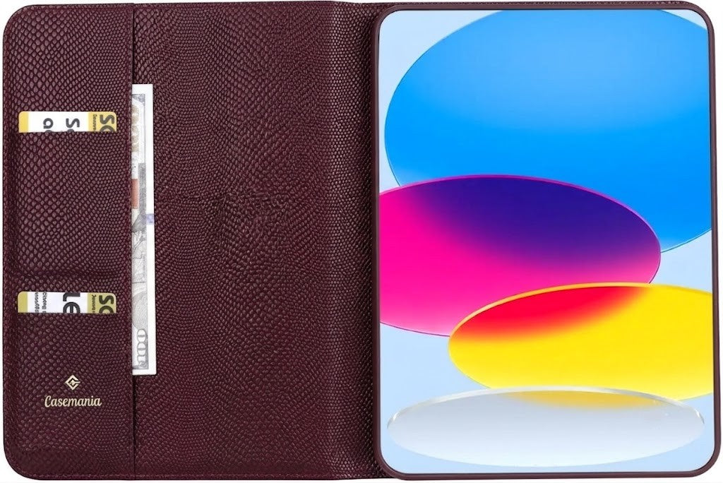Apple iPad 2025 (11th Gen) Tablethoes - Bordeaux - Kunstleer met Slangenstructuur Tablethoes Back Cover