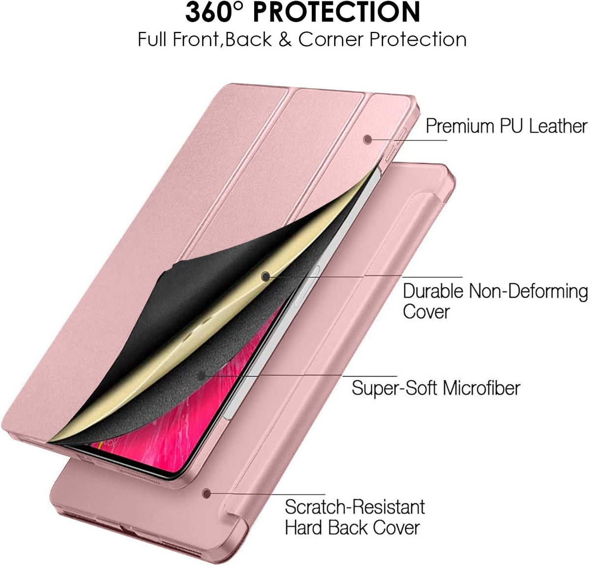 iPad Air 11 inch M3/M2 Tablethoes - Rozegoud - Smart Cover