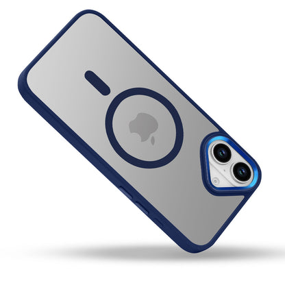 iPhone 16 Plus Hoesje - Blauwe Color Frame - Val/Stoot-Proof Telefoonhoesje Back Cover