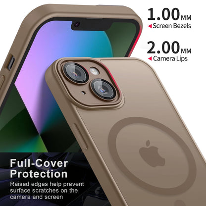 Apple iPhone 15 Hoesje - Bruin - Matte Armor MagSafe Back Cover