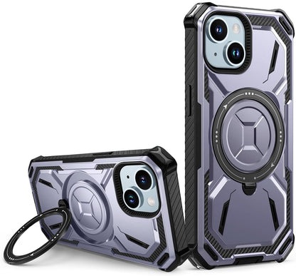 Apple iPhone 15 Plus Case - Purple - Armor Kickstand MagSafe Back Cover