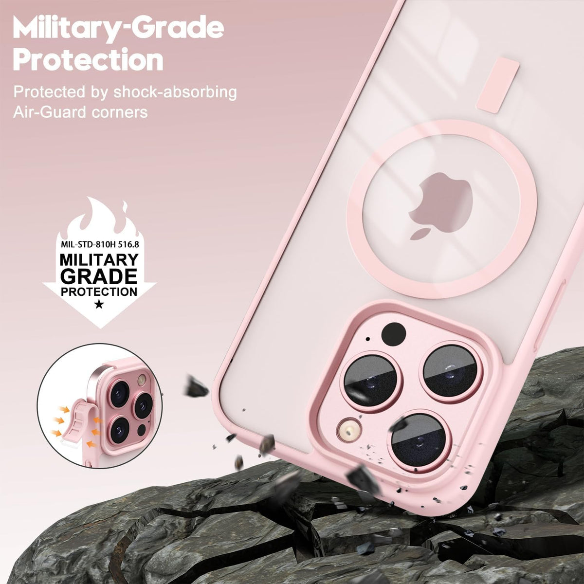 iPhone 15 Pro Hoesje - Roze - Bumper MagSafe Back Cover