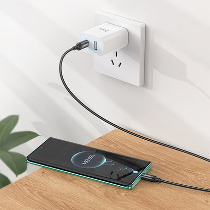 Hoco X91 Oplaad & Data Type C naar Type C Gevlochten Kabel - Geschikt voor USB-C Smartphones, Tablets, PC & Laptop