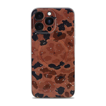 Apple iPhone 15 Pro Hoesje - Brown - Glitter MagSafe Back Cover