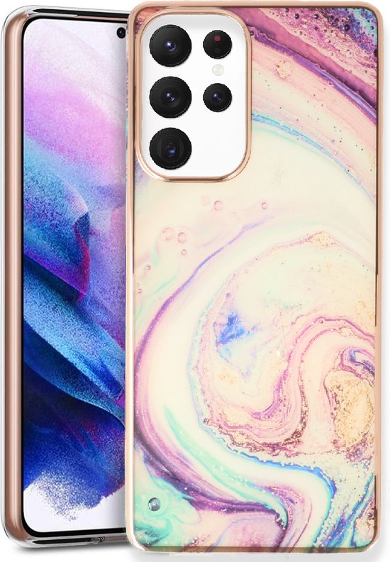 Samsung Galaxy S24 Ultra Case - Marble Twist - Silicone Back Cover