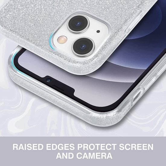 iPhone 13 Mini Case - Silver - Glitter Back Cover