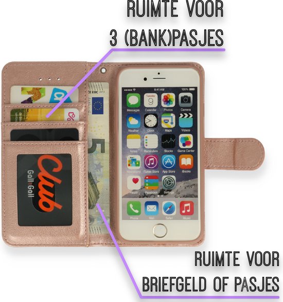 Apple iPhone SE (2022) Hoesje - Rosegoud - Luxe Bookcase