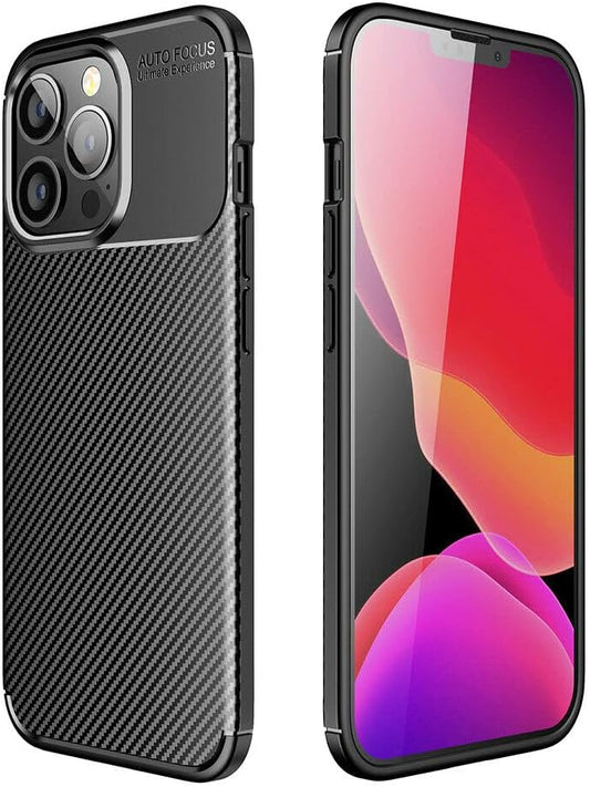 Apple iPhone 15 Pro Max Case - Black - Carbon Silicone Back Cover