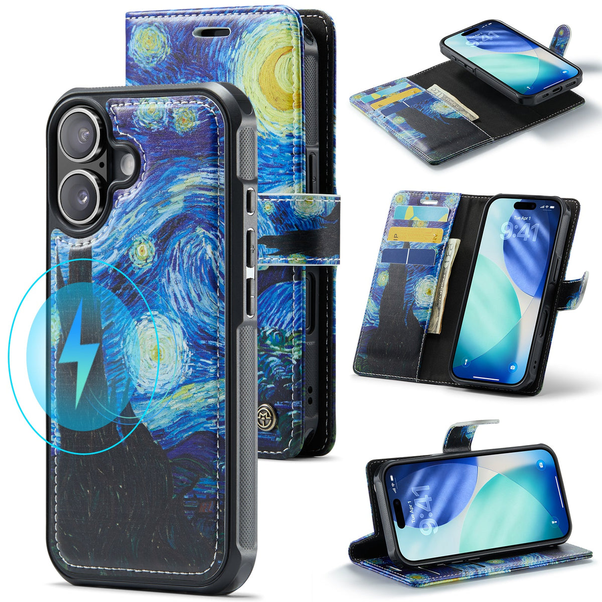 Apple iPhone 17 Case - The Starry Night - 2-in-1 MagSafe Wallet Case