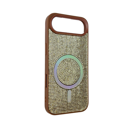 Apple iPhone Air Hoesje - Bruin - Diamant Glitter MagSafe Back Cover