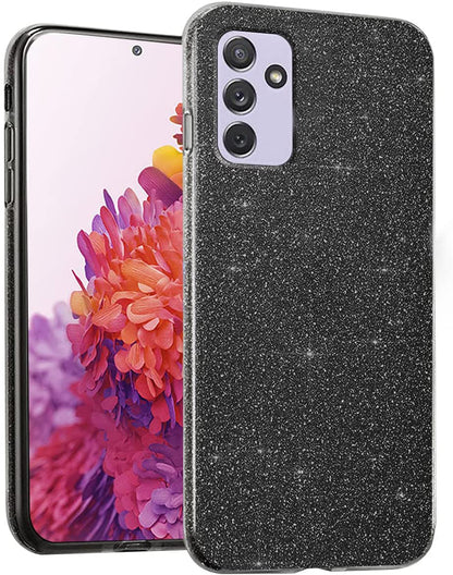 Samsung Galaxy A15 Hoesje - Zwart - Glitter Back Cover