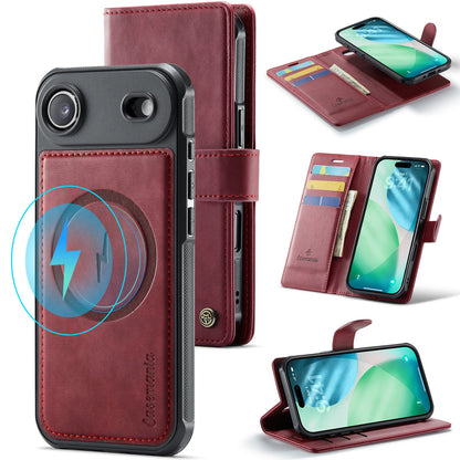 Apple iPhone Air Hoesje - Burgundy Red - Luxe 2 in 1 MagSafe Bookcase