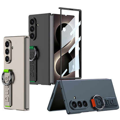 Samsung Galaxy Z Fold8 Ultra Hoesje - Zwart - Cover met Handstrap, Ring Houder en Ingebouwde Screenprotector